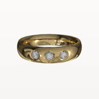 Half Round Trio Flush Set Diamond Band - Eden & Co