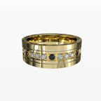 Polished Edge Contrast Diamond Band