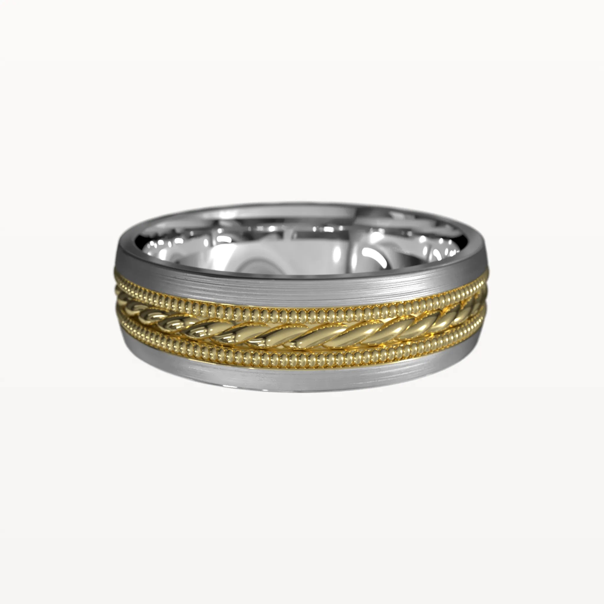 Dual Channel Milgrain Rope Patterned Band