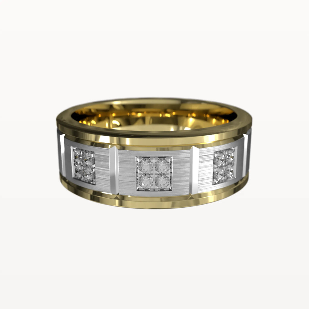 Geometric Square-Set Diamond Band