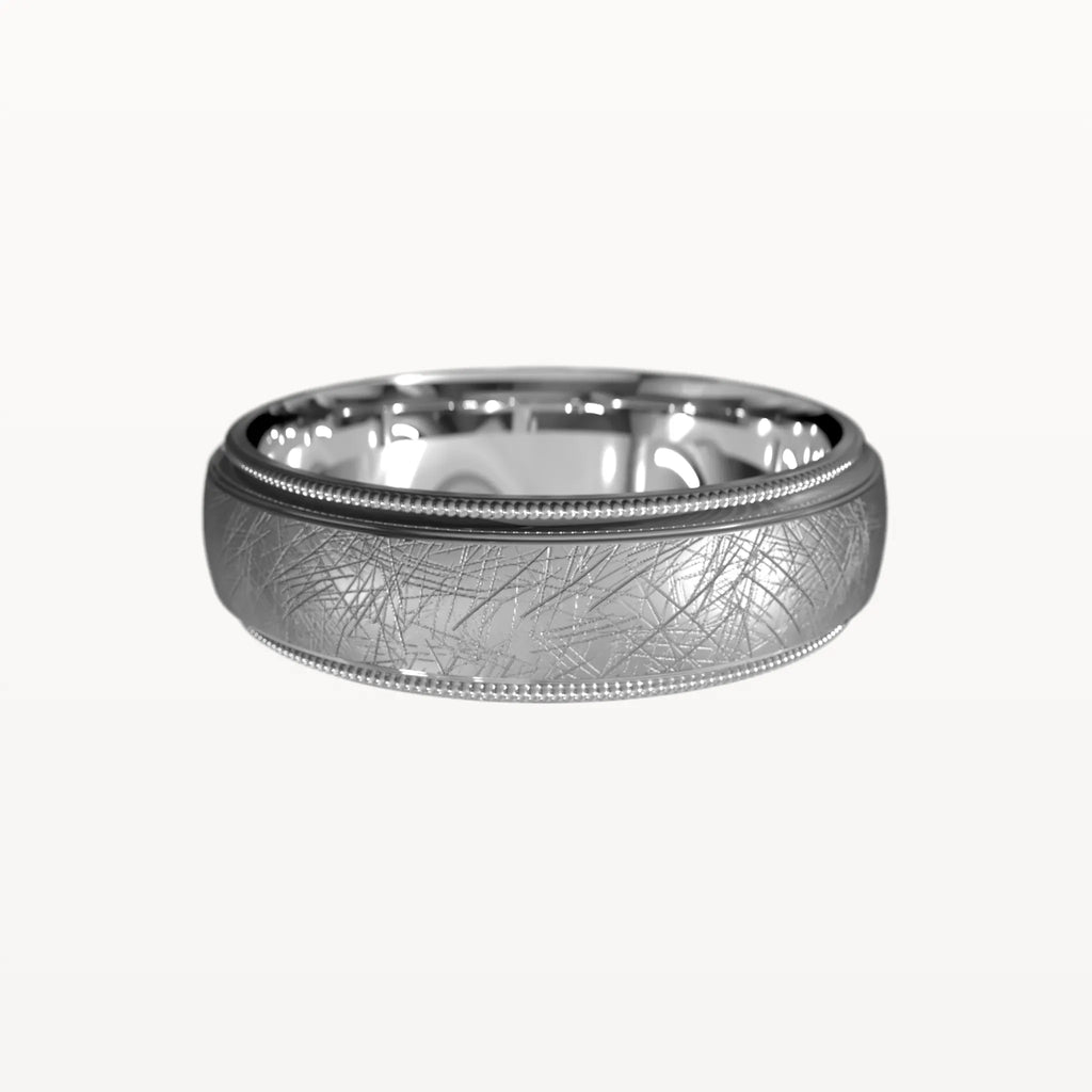 Ice Matte Milgrain Edged Band - Eden & Co