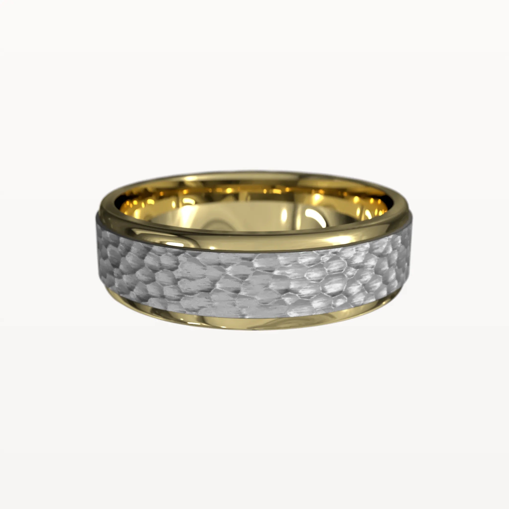 Matte Hammered Polished Edge Band