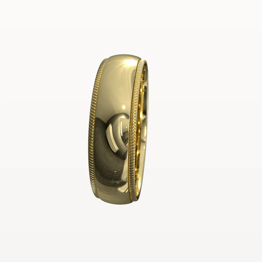 Polished Milgrain Edged Band - Eden & Co