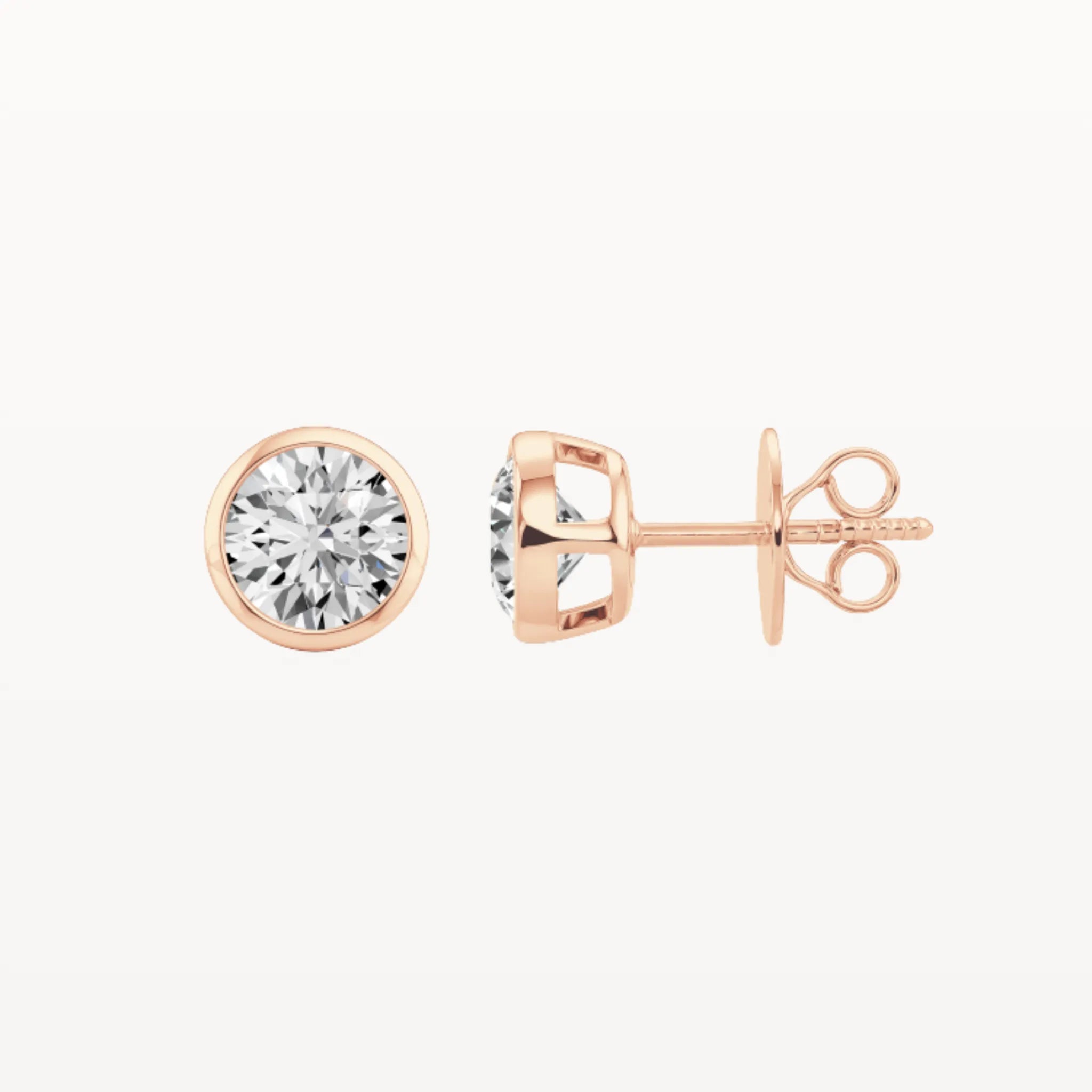 Bezel Diamond Studs - Lab Diamond
