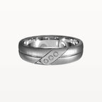 Three Diamond Brushed Channel Ring - Eden & Co