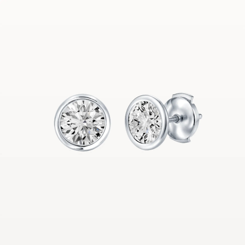 Tapered Bezel Studs - Lab Diamond - Eden & Co