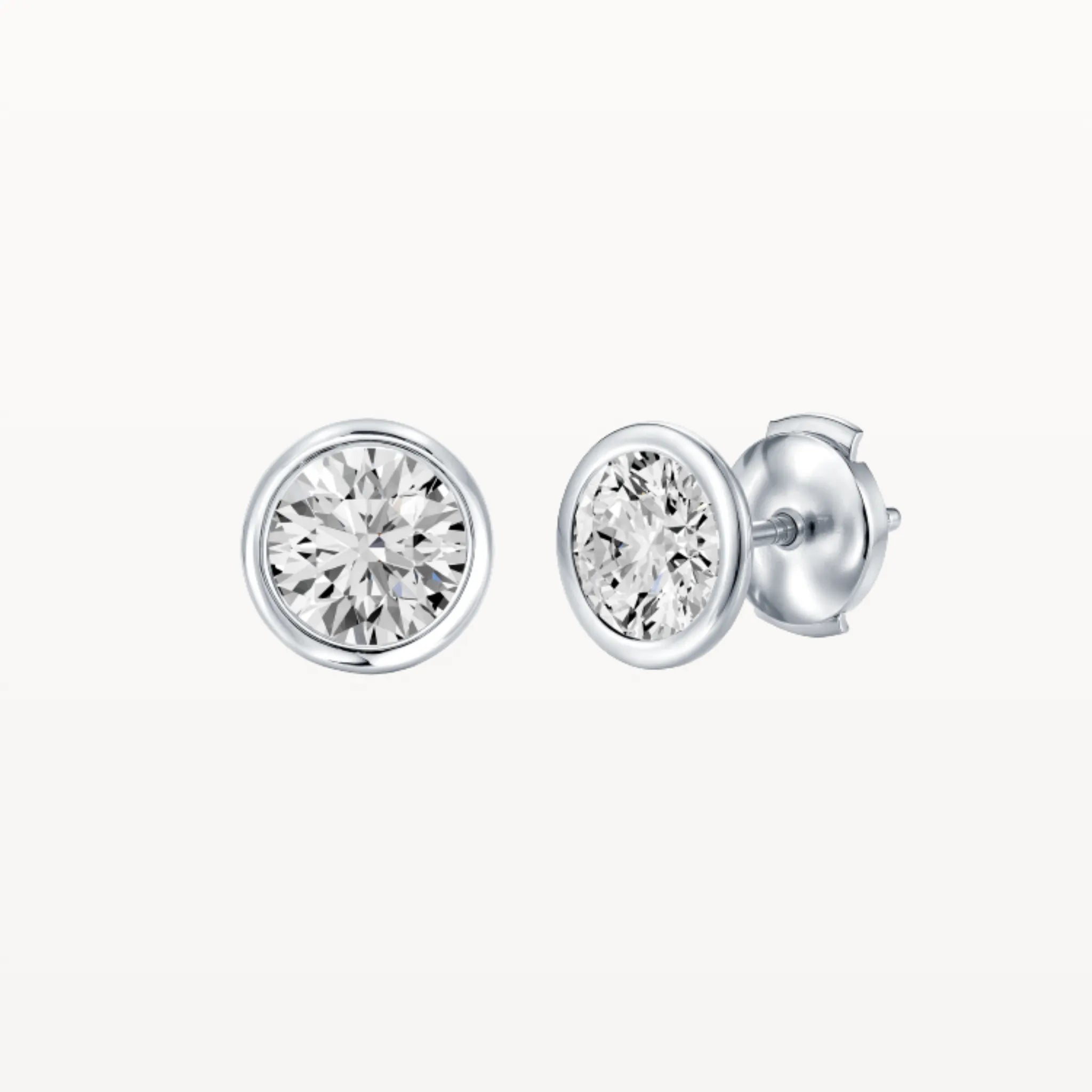 Tapered Bezel Studs - Lab Diamond - Eden & Co