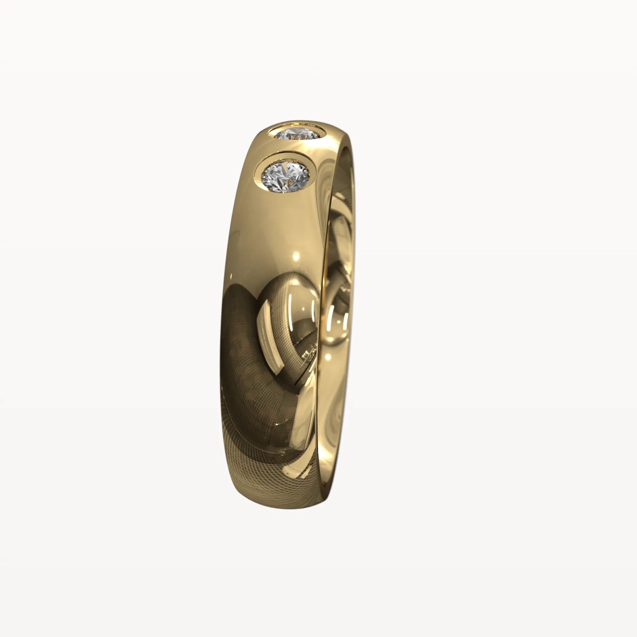 Half Round Trio Flush Set Diamond Band