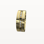 Polished Edge Contrast Diamond Band - Eden & Co
