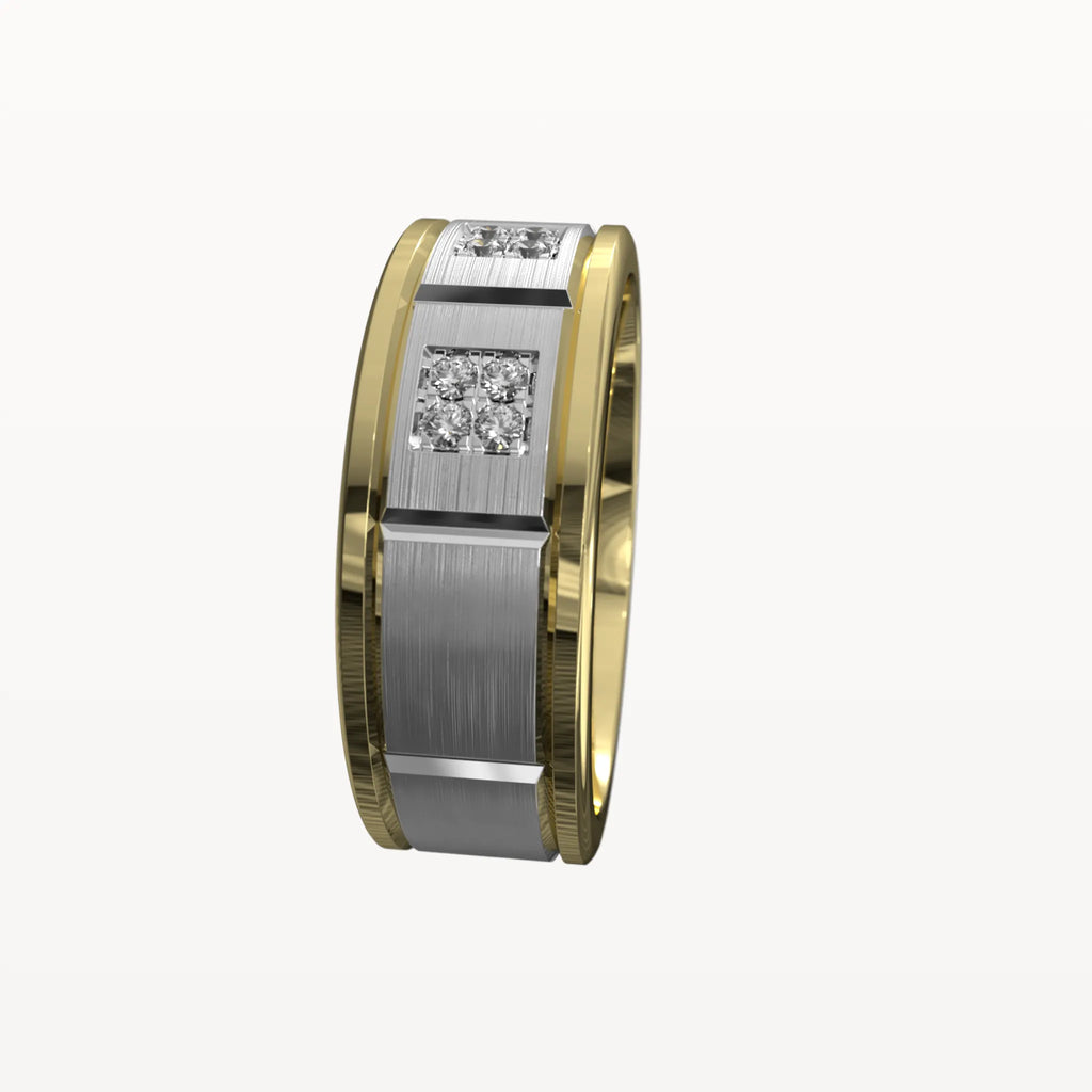 Geometric Square-Set Diamond Band