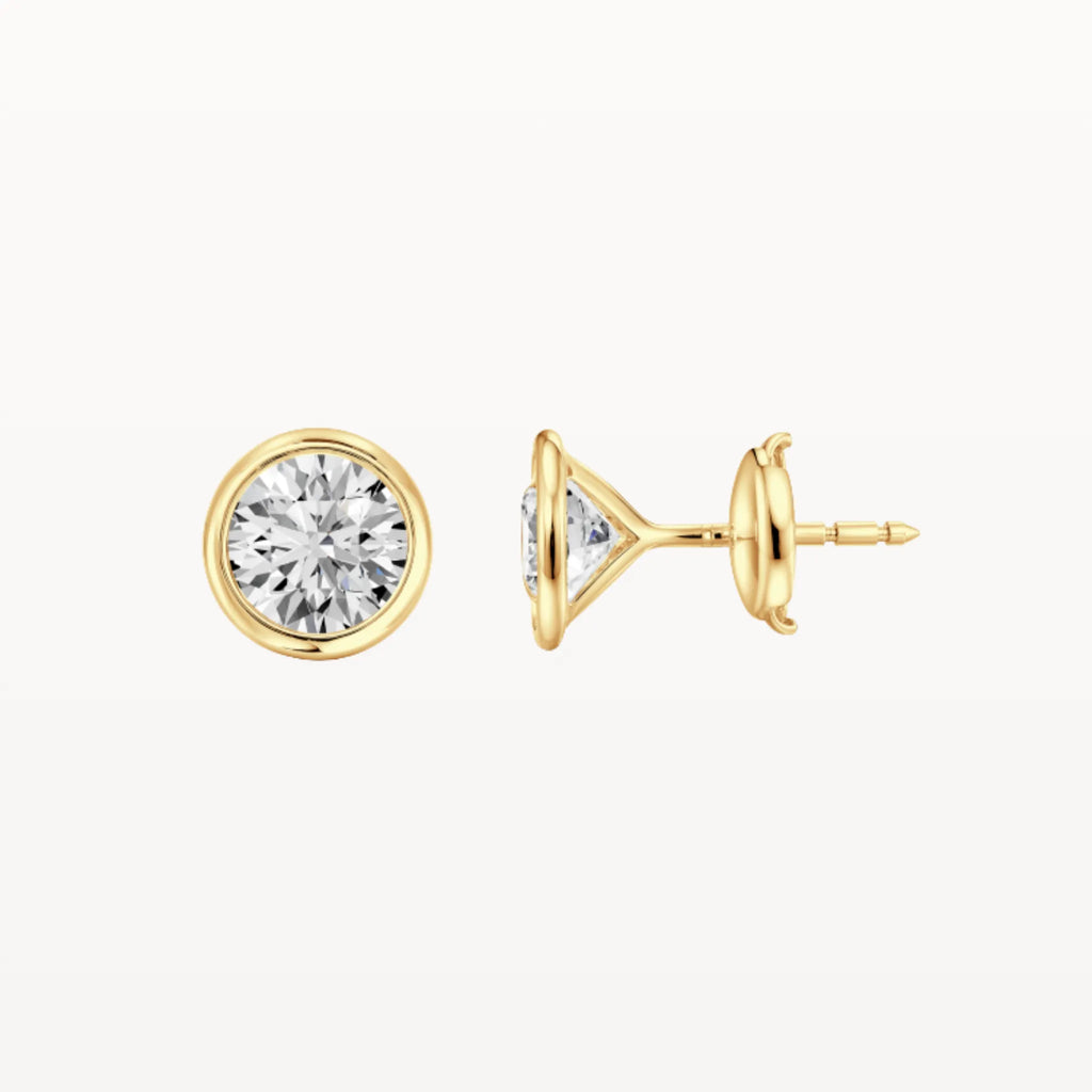 Tapered Bezel Studs - Natural Diamond - Eden & Co