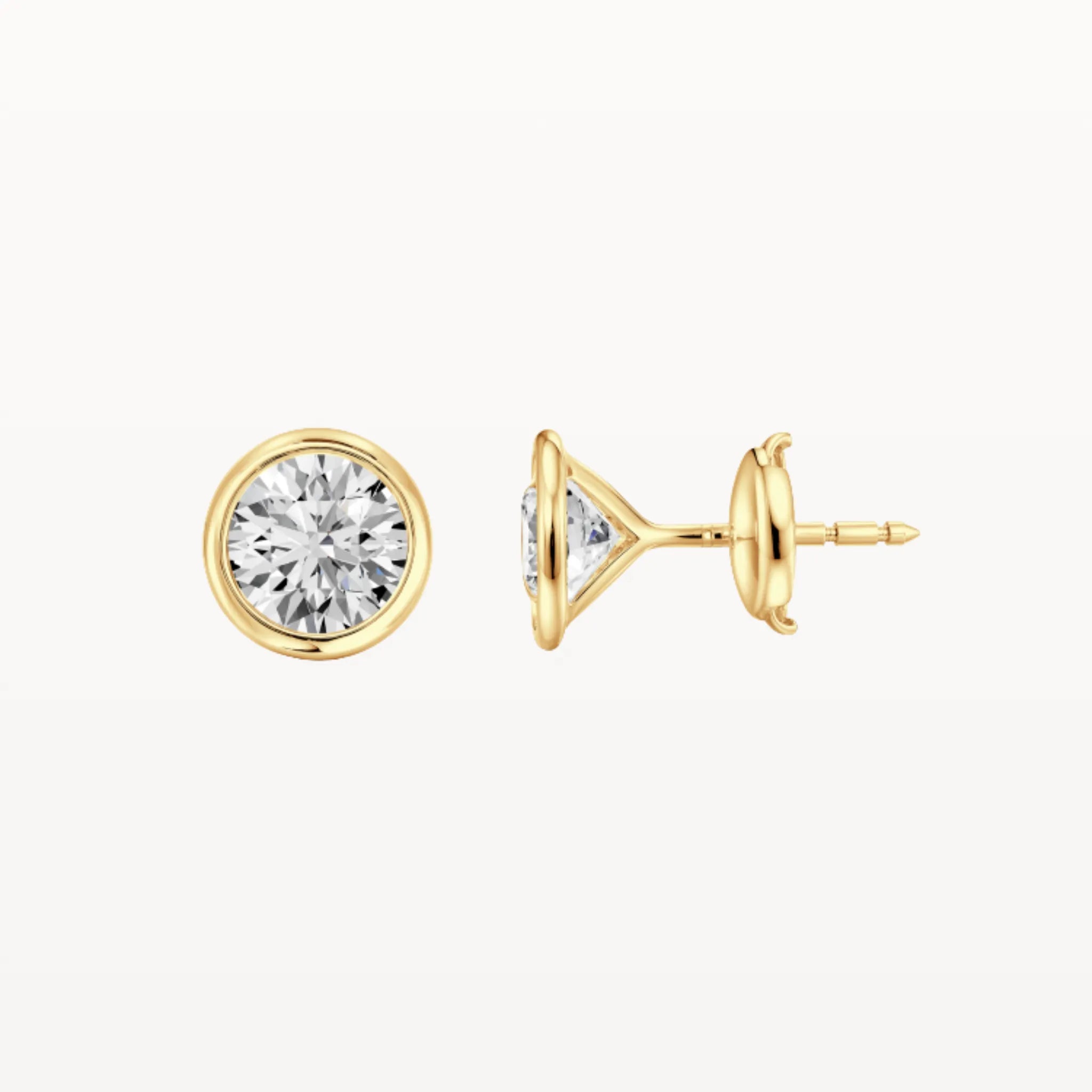 Tapered Bezel Studs - Natural Diamond