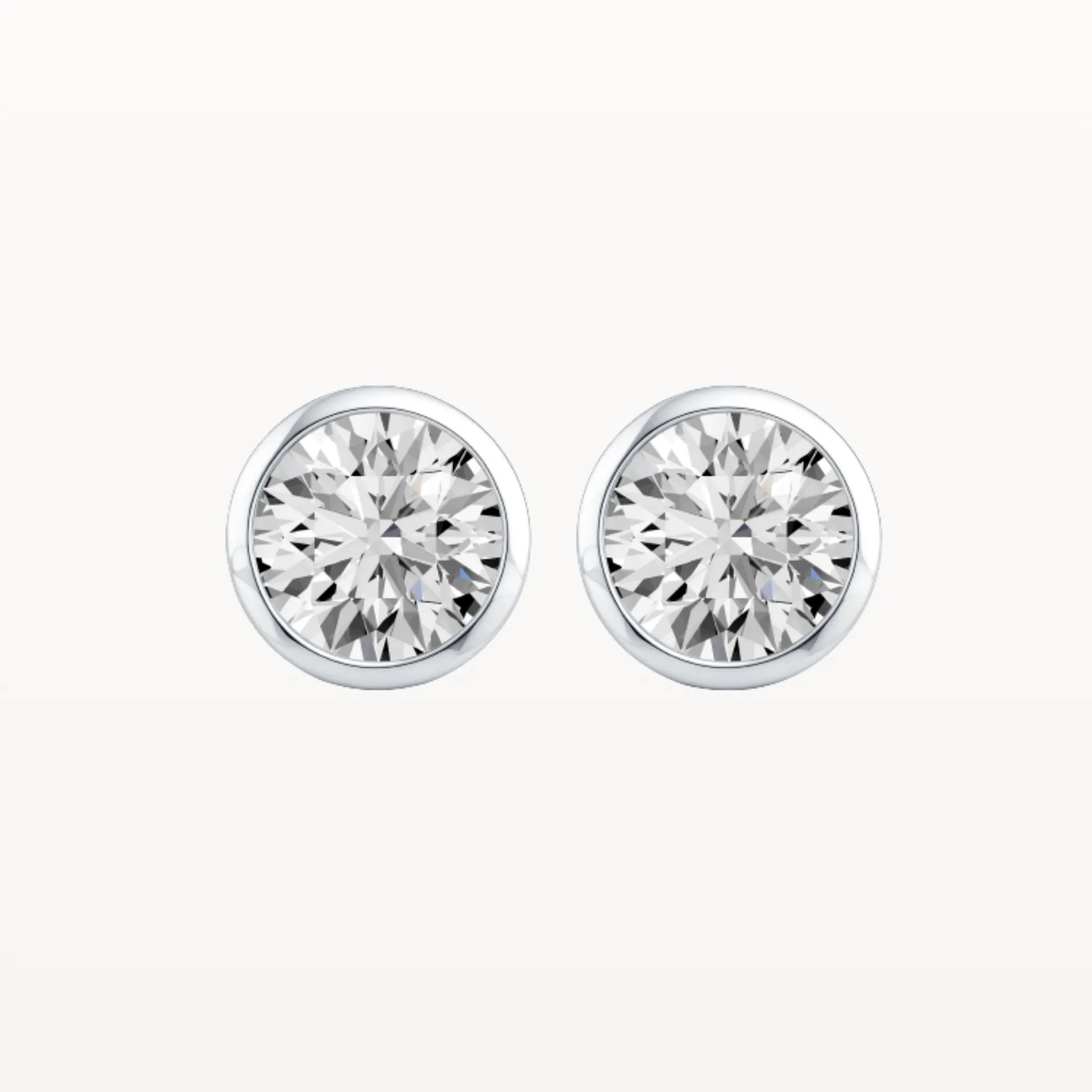 Bezel Diamond Studs - Lab Diamond