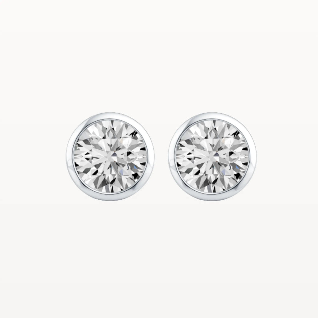 Bezel Diamond Studs - Natural Diamond