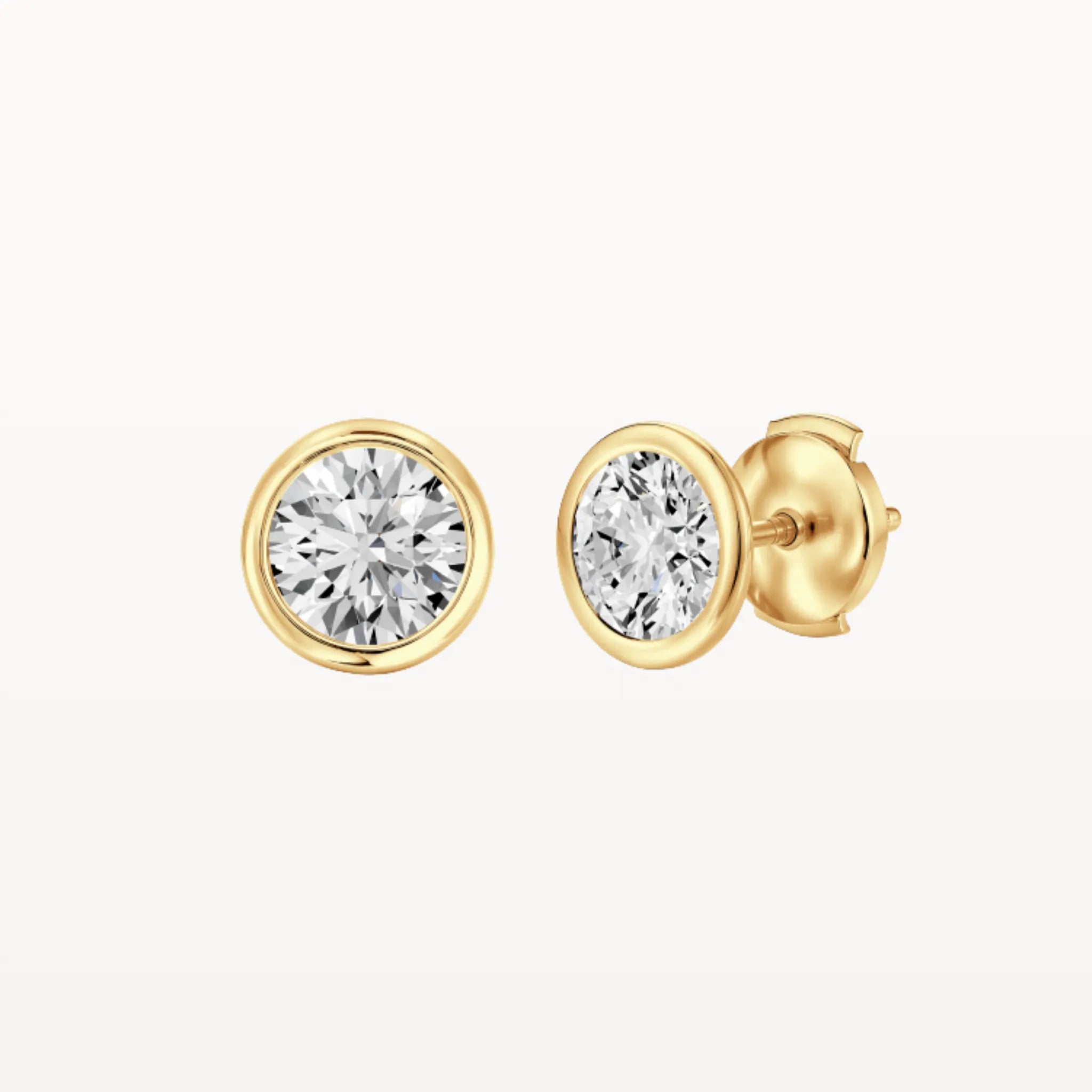 Tapered Bezel Studs - Lab Diamond