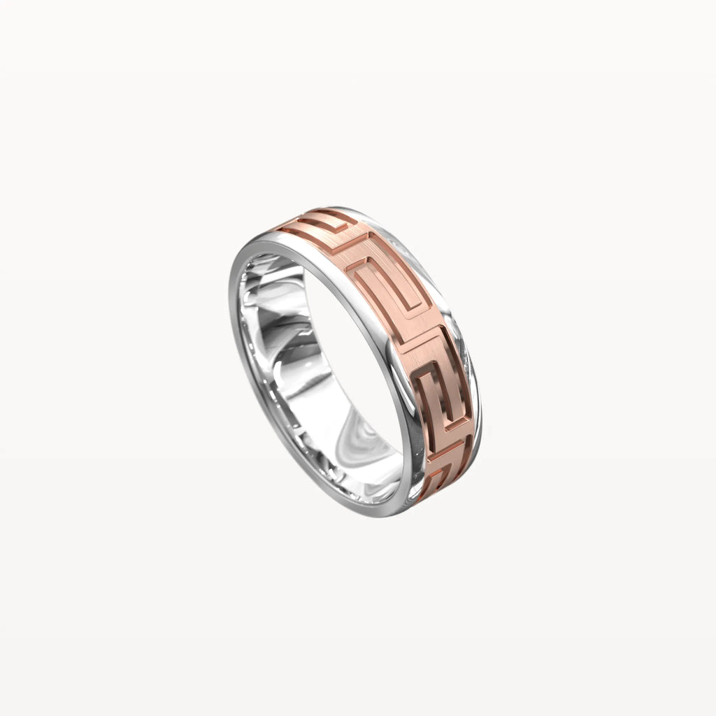 Brushed Greek Key Pattern Band