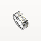 Polished Edge Contrast Diamond Band - Eden & Co