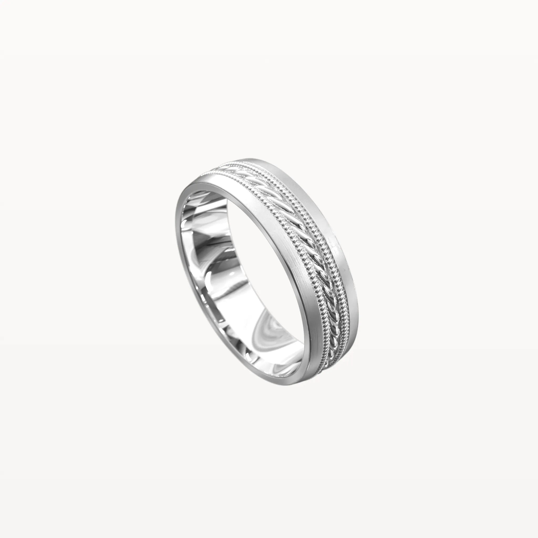 Dual Channel Milgrain Rope Patterned Band