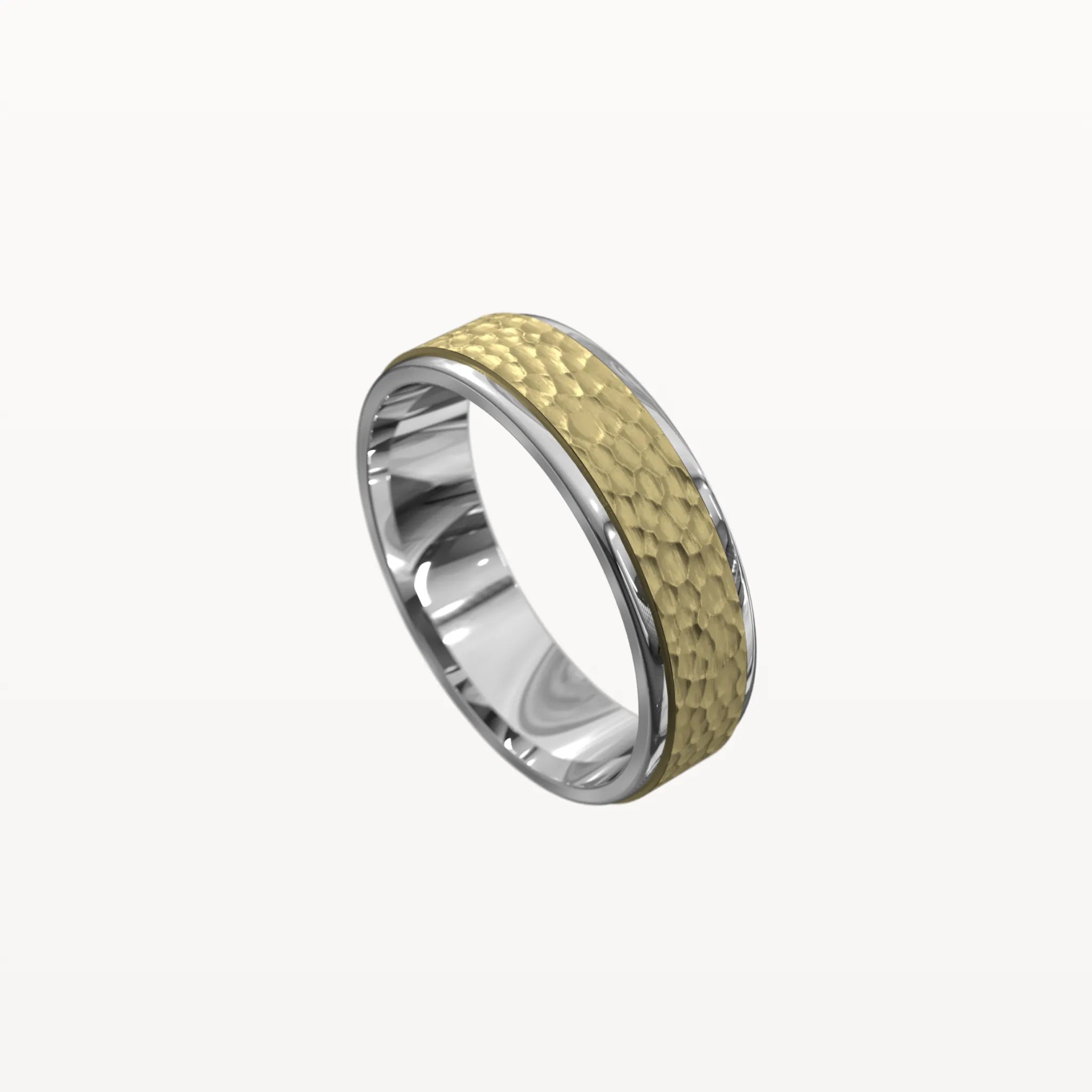 Matte Hammered Polished Edge Band