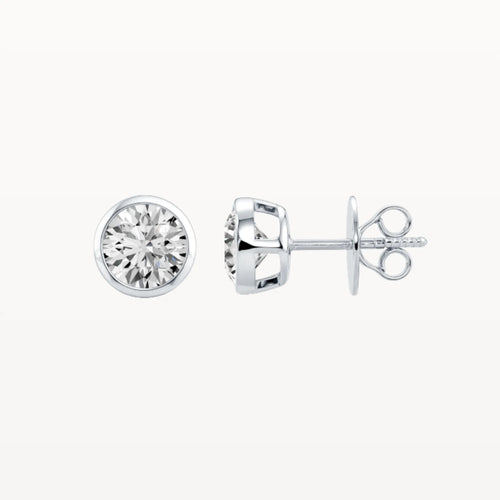 Bezel Diamond Studs - Lab Diamond