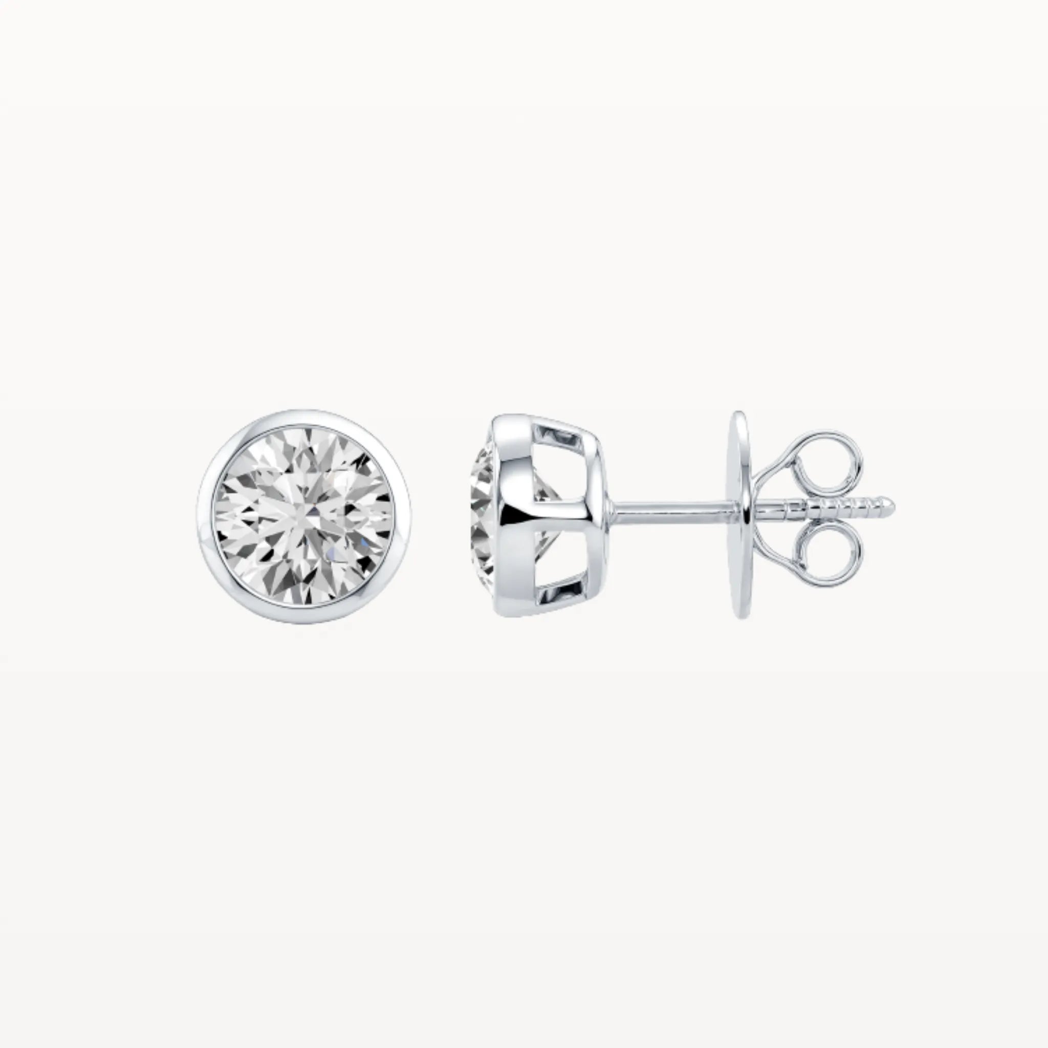 Bezel Diamond Studs - Natural Diamond