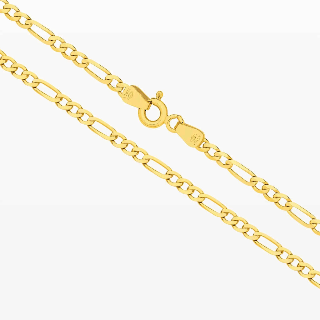 Flat Diamond Cut Figaro Chain 1+3 (2.4mm)