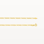 Flat Diamond Cut Figaro Chain 1+3 (2.4mm) - Eden & Co