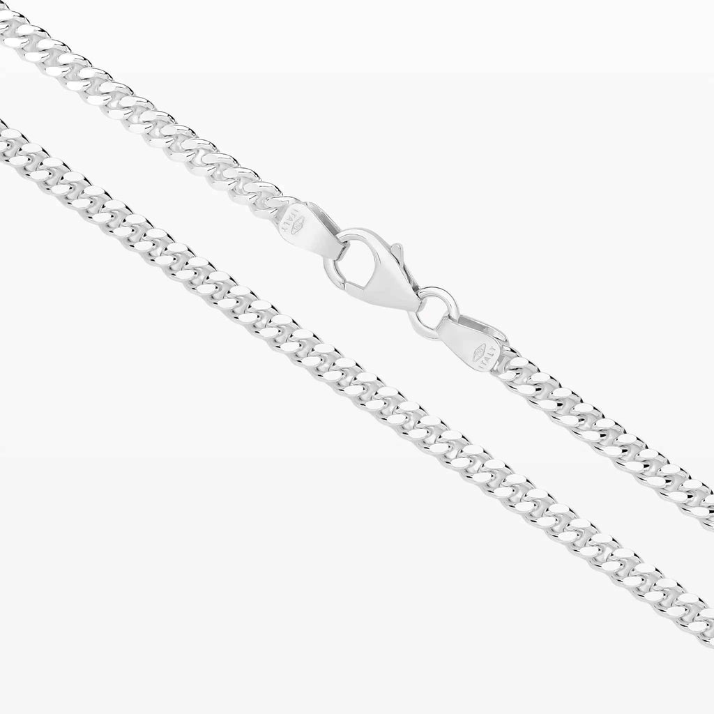 White Gold Diamond Cut Curb Chain (2.8mm)