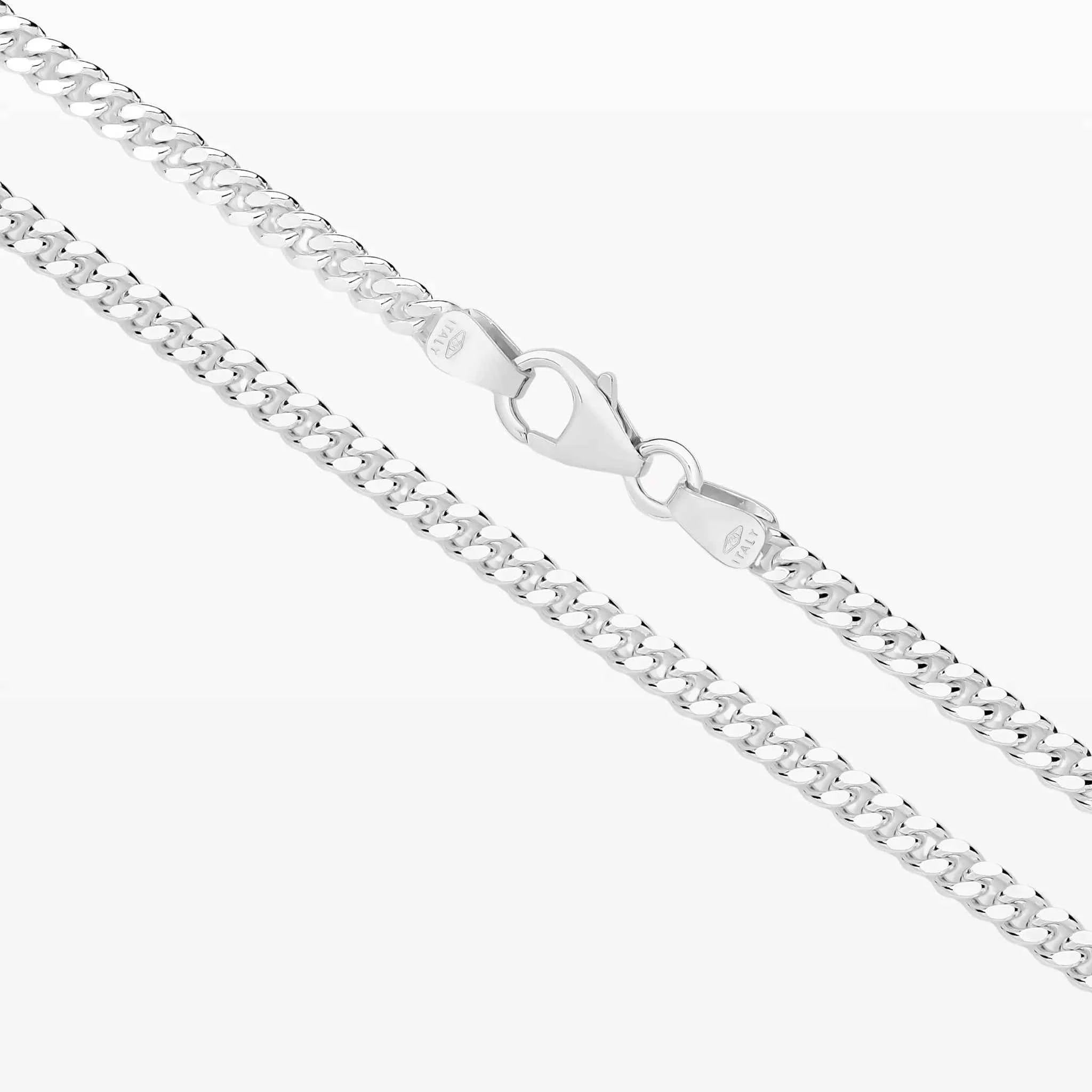 White Gold Diamond Cut Curb Chain (2.8mm)