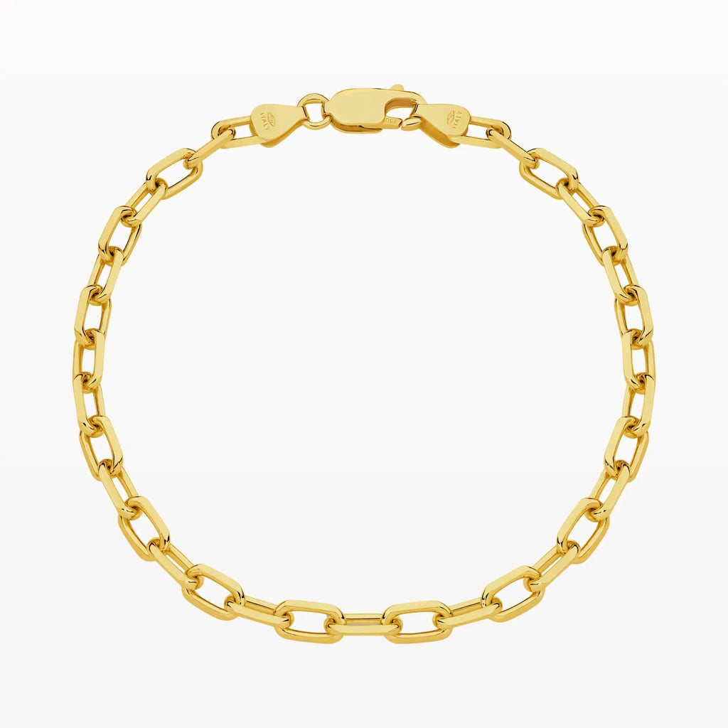 Diamond Cut Paper Clip Bracelet (3.74mm)