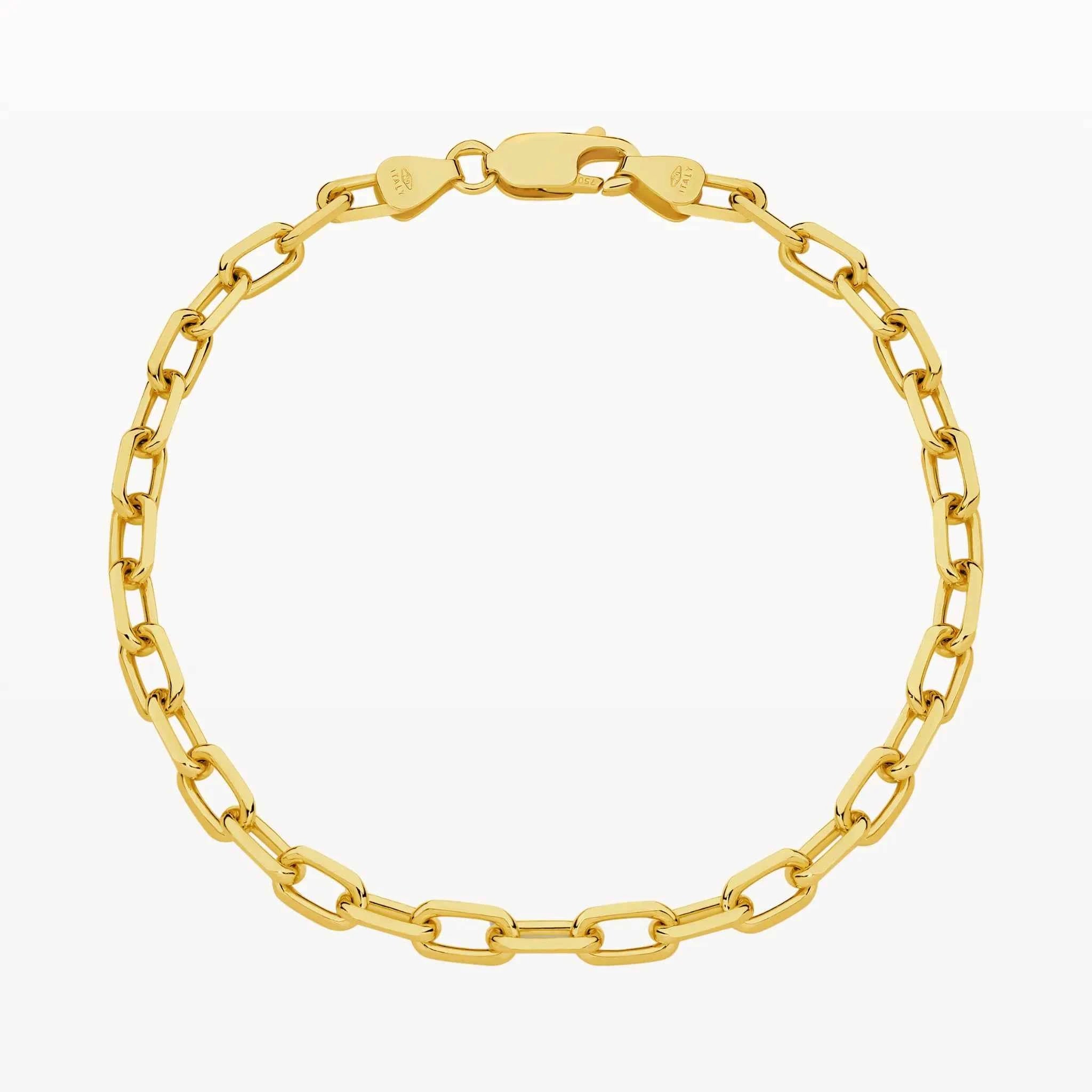 Diamond Cut Paper Clip Bracelet (3.74mm)