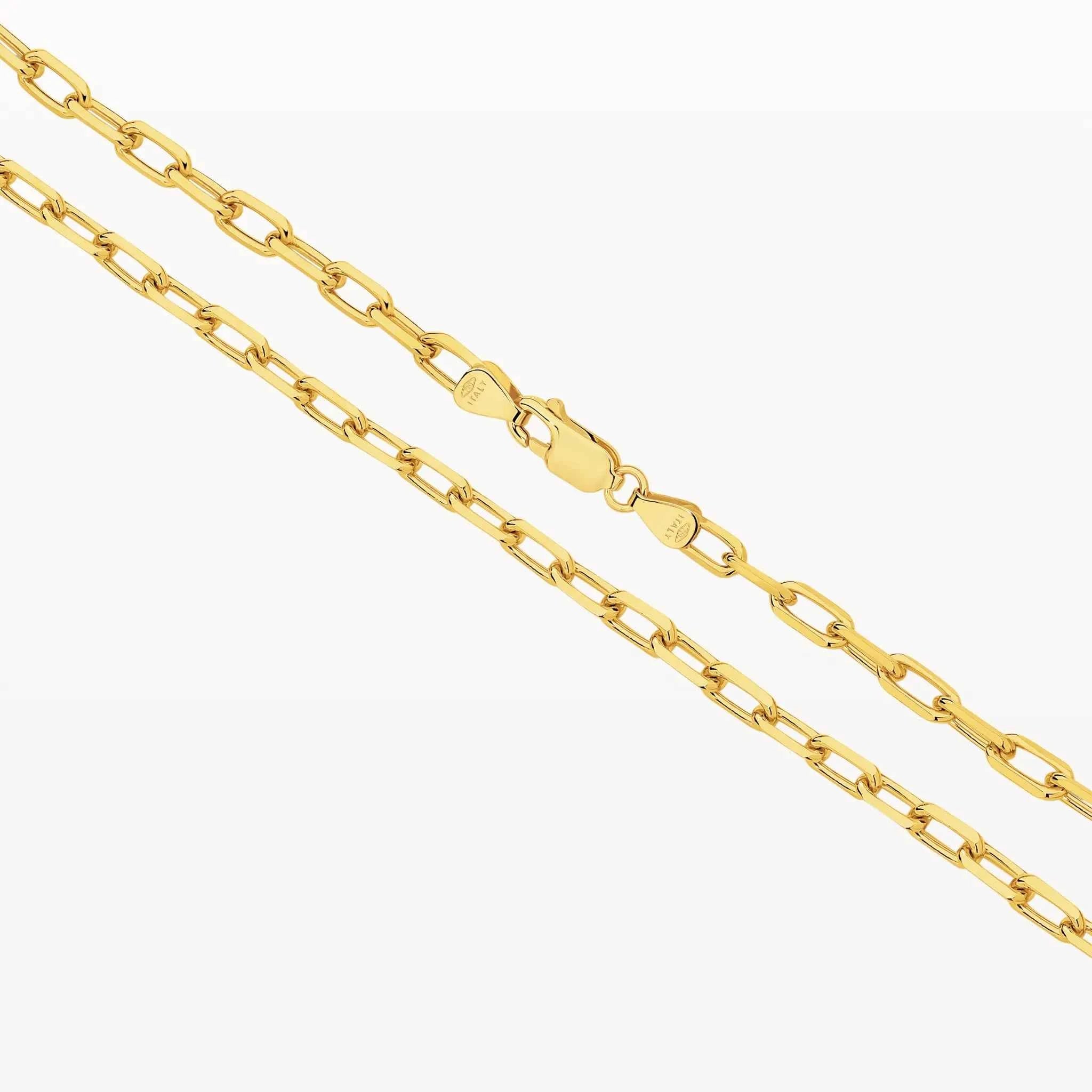 Diamond Cut Paper Clip Bracelet (3.74mm)